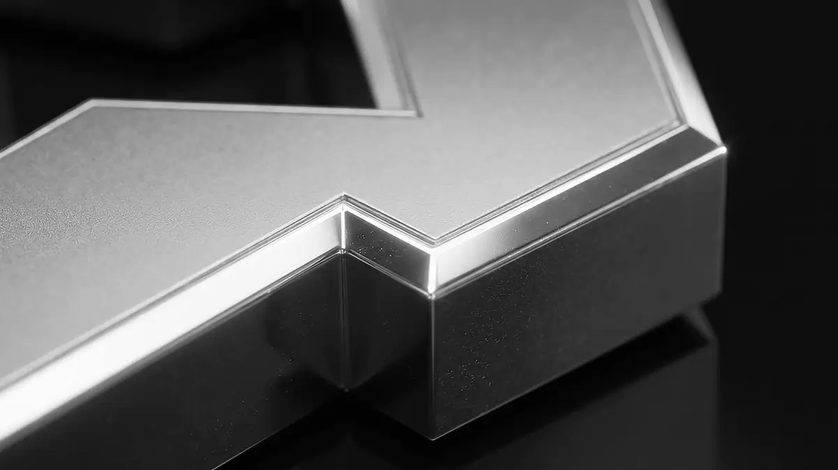 Nuxeno logo detail in polished chrome